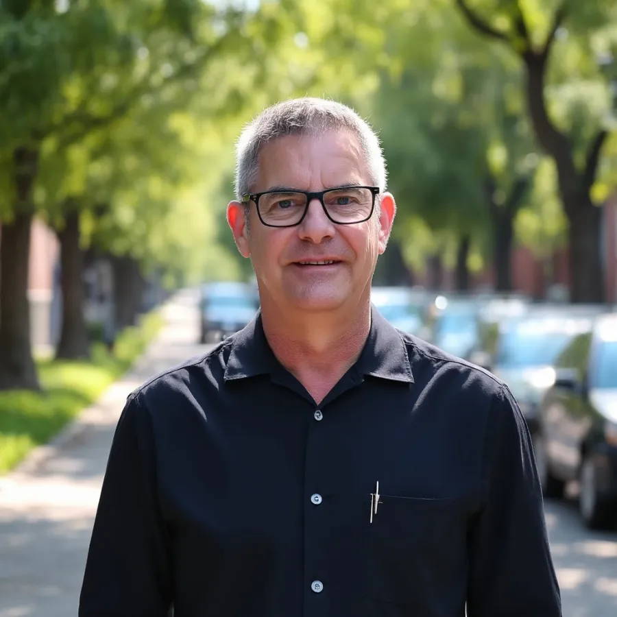 a man wearing glasses